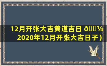 12月开张大吉黄道吉日 🐼 （2020年12月开张大吉日子）